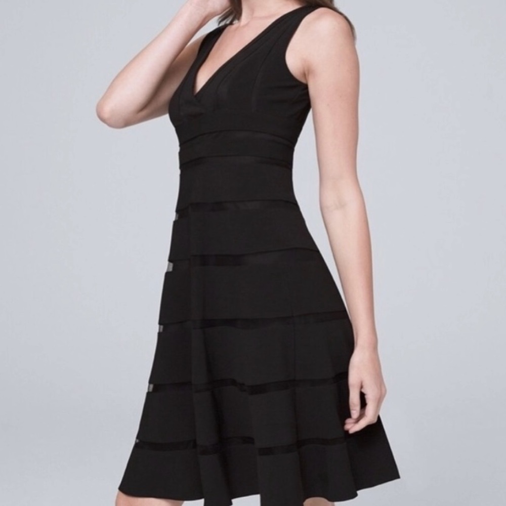 Classic Black V-Neck Midi Dress
